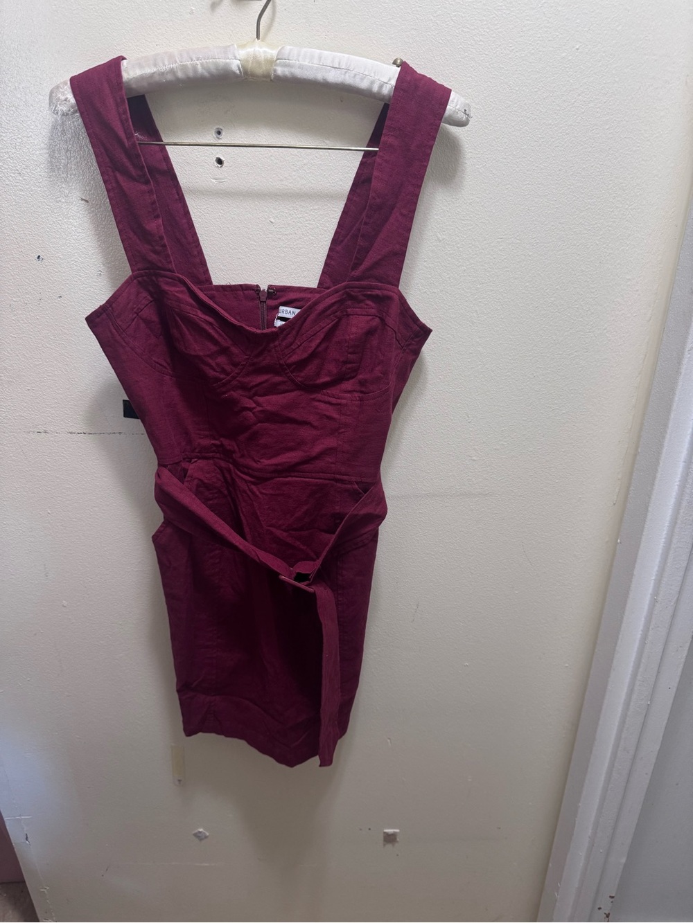 Urban Outfitters Burgundy Sleeveless Belted Mini Dress size 0 new w/ tags